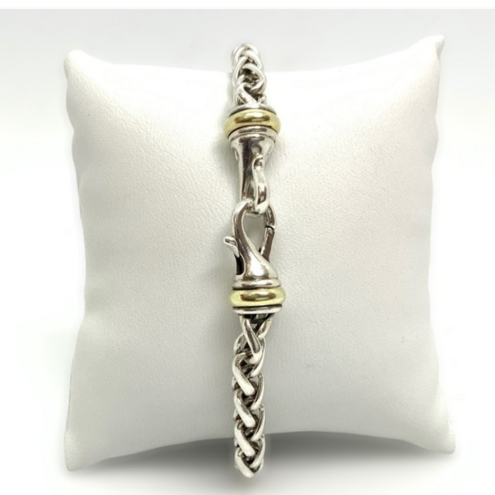 David Yurman 7.5 inches 14k and sterling silver wheat chain